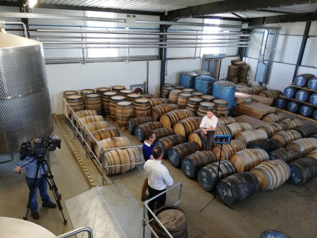 BBC Look North speaking to Joe Clark at the Spirit of Yorkshire Distillery, October 2018