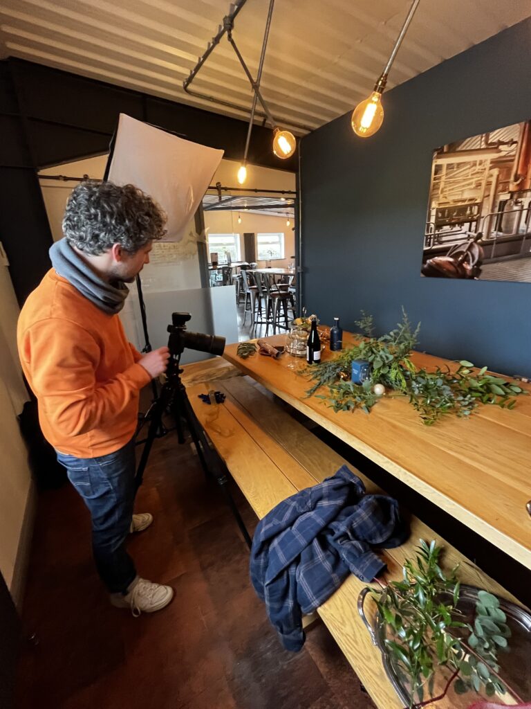 David Lindsay shooting at the distillery